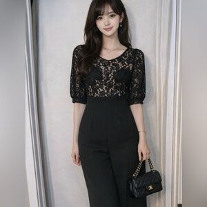 Eliza J elegant black pantsuit